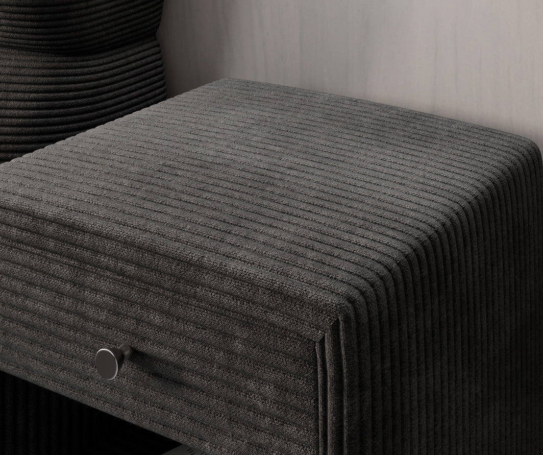Eleganter Designer Cord-Nachttisch Amy: Stilvolle Nachtkommode mit Stauraum