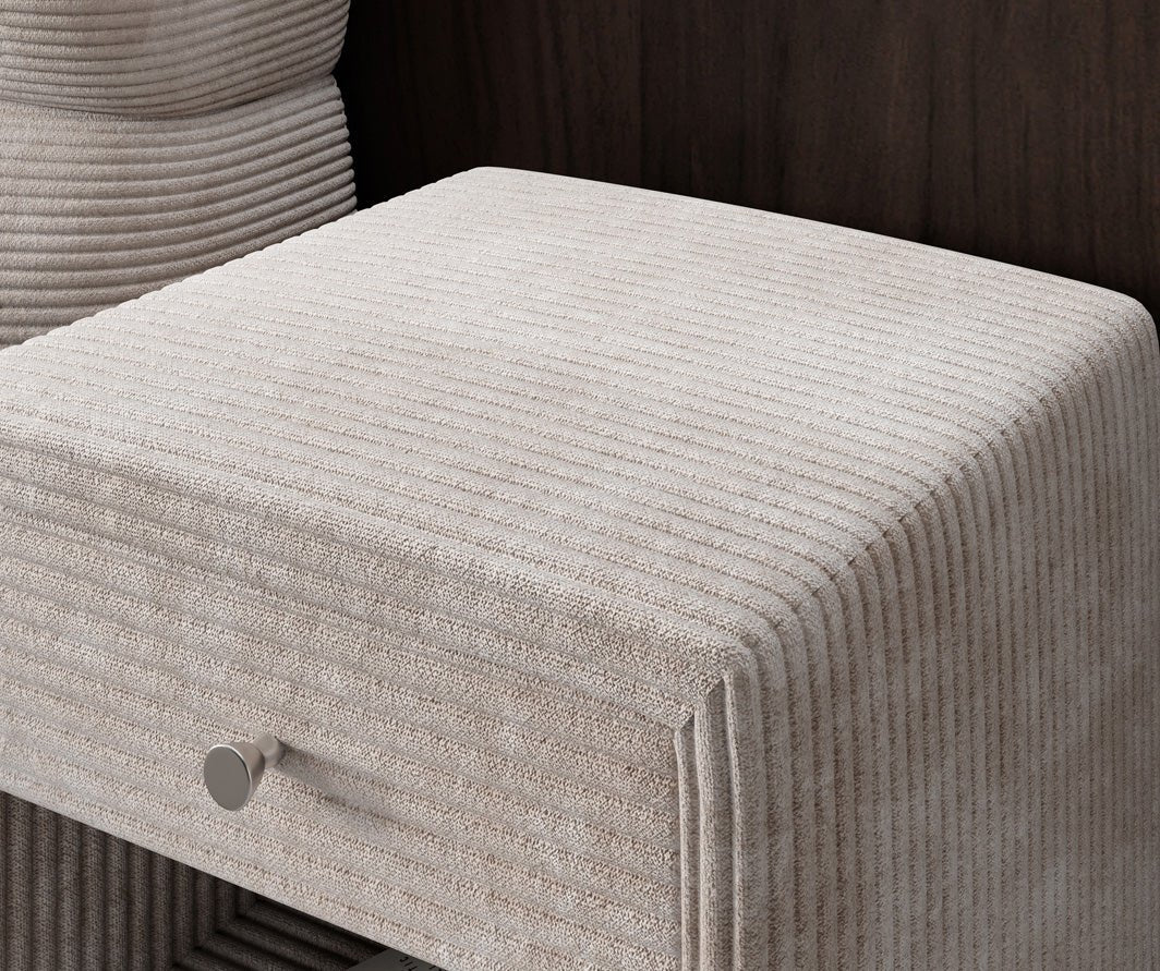 Eleganter Designer Cord-Nachttisch Amy: Stilvolle Nachtkommode mit Stauraum