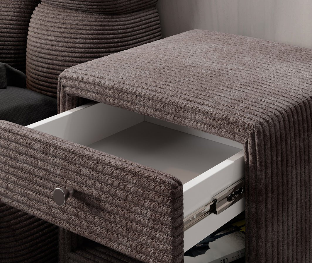 Eleganter Designer Cord-Nachttisch Amy: Stilvolle Nachtkommode mit Stauraum