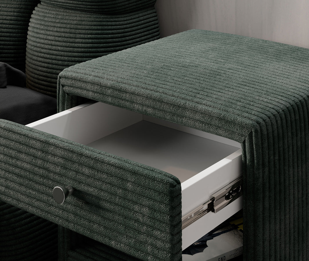 Eleganter Designer Cord-Nachttisch Amy: Stilvolle Nachtkommode mit Stauraum