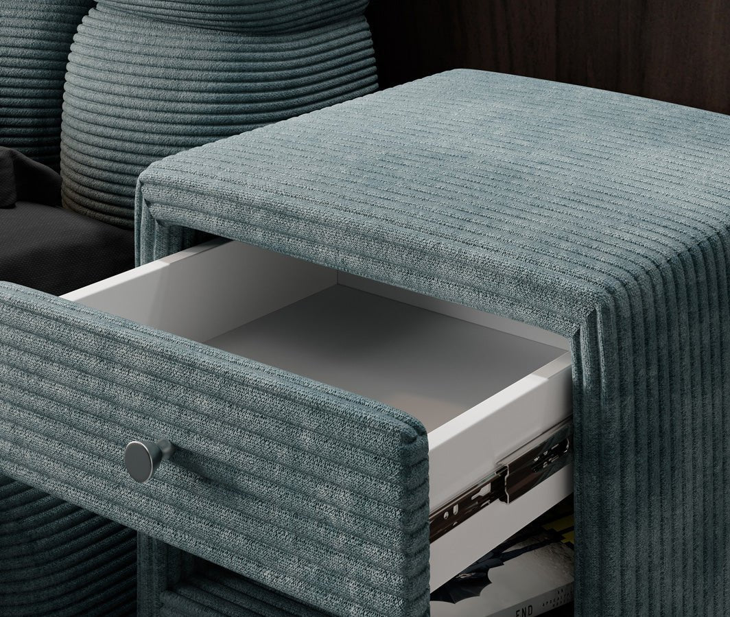 Eleganter Designer Cord-Nachttisch Amy: Stilvolle Nachtkommode mit Stauraum
