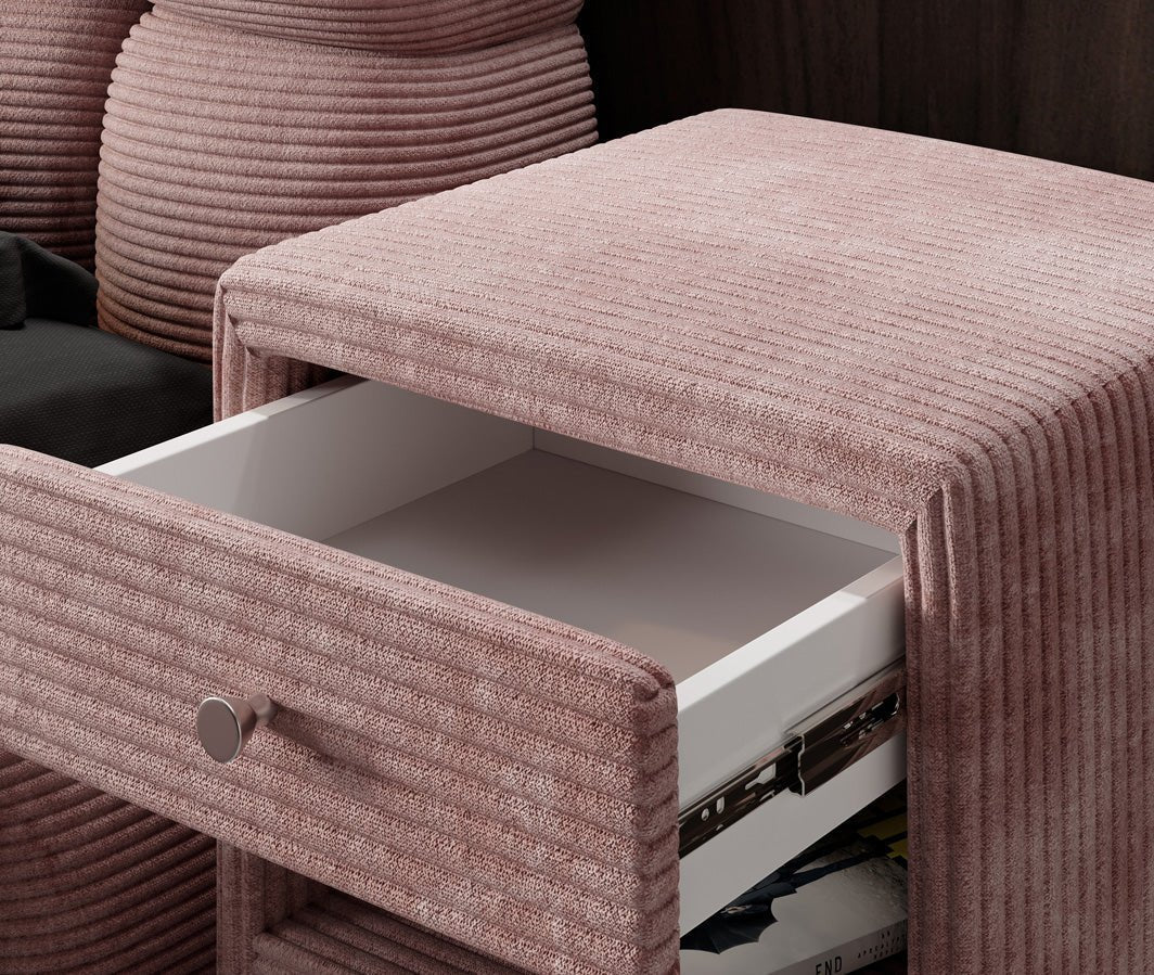 Eleganter Designer Cord-Nachttisch Amy: Stilvolle Nachtkommode mit Stauraum