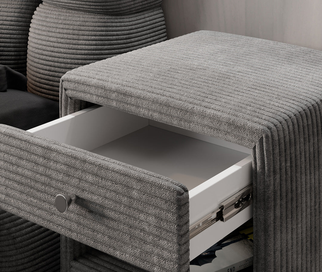 Eleganter Designer Cord-Nachttisch Amy: Stilvolle Nachtkommode mit Stauraum