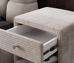 Lade das Bild in den Galerie-Viewer, Eleganter Designer Cord-Nachttisch Amy: Stilvolle Nachtkommode mit Stauraum
