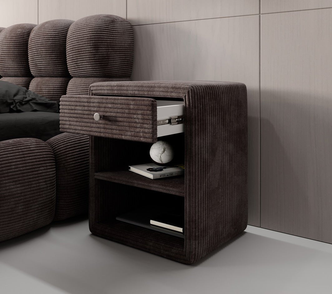 Eleganter Designer Cord-Nachttisch Amy: Stilvolle Nachtkommode mit Stauraum