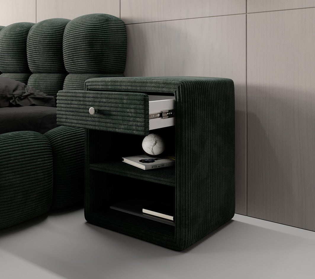 Eleganter Designer Cord-Nachttisch Amy: Stilvolle Nachtkommode mit Stauraum