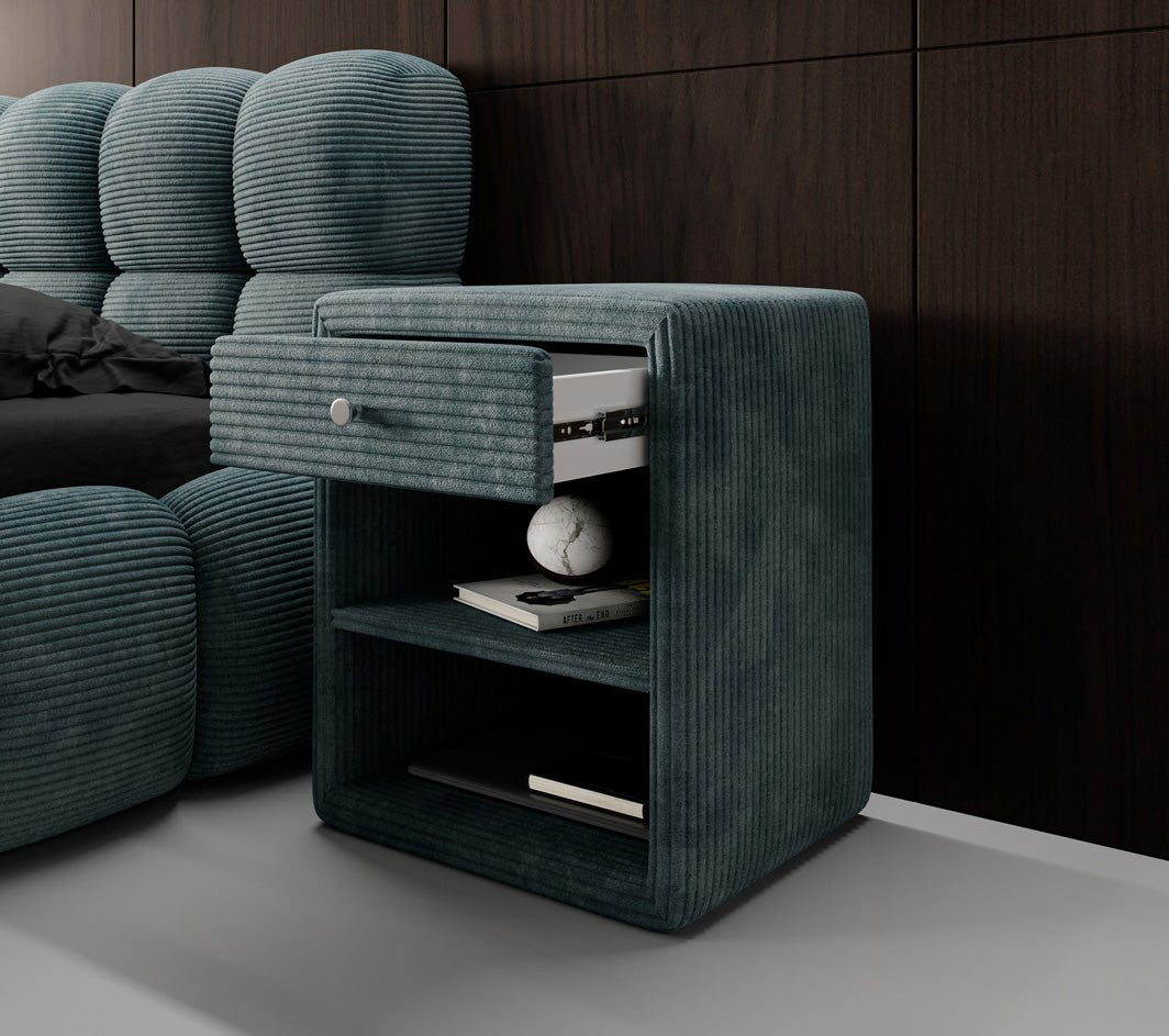 Eleganter Designer Cord-Nachttisch Amy: Stilvolle Nachtkommode mit Stauraum