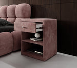 Lade das Bild in den Galerie-Viewer, Eleganter Designer Cord-Nachttisch Amy: Stilvolle Nachtkommode mit Stauraum
