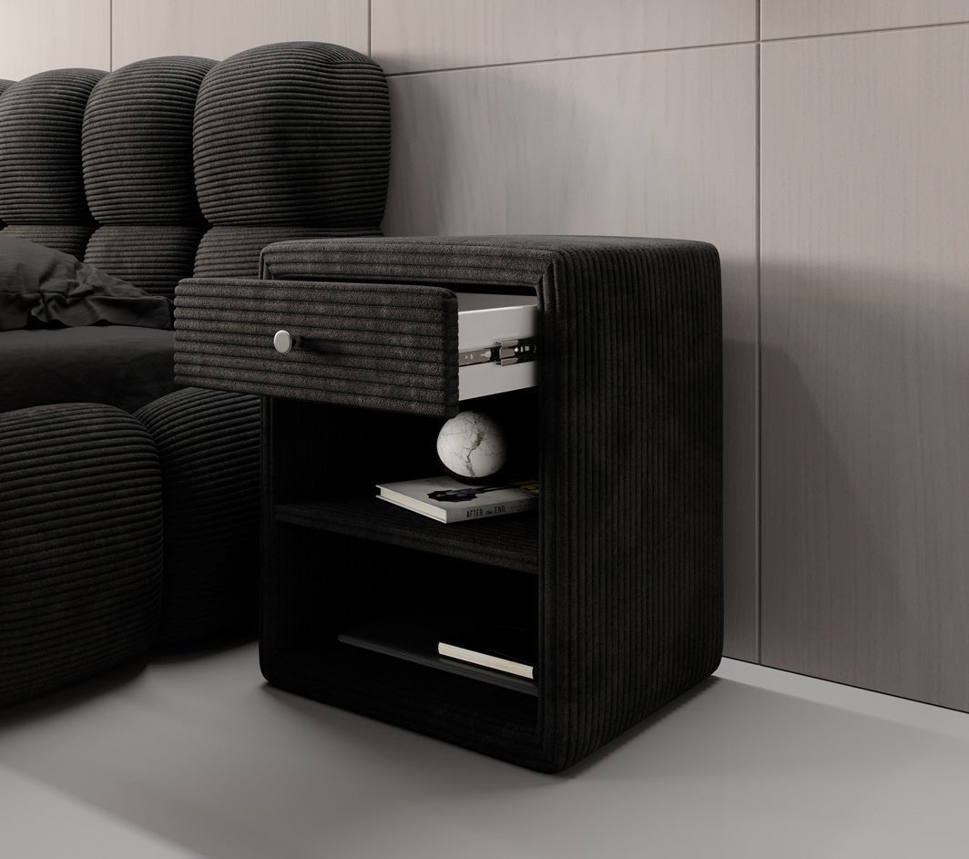 Eleganter Designer Cord-Nachttisch Amy: Stilvolle Nachtkommode mit Stauraum