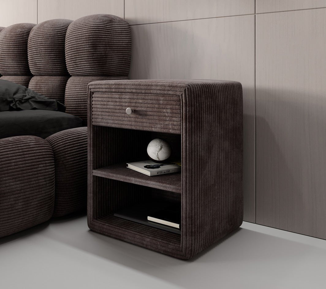 Eleganter Designer Cord-Nachttisch Amy: Stilvolle Nachtkommode mit Stauraum