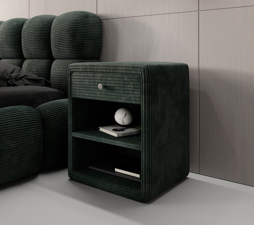 Eleganter Designer Cord-Nachttisch Amy: Stilvolle Nachtkommode mit Stauraum