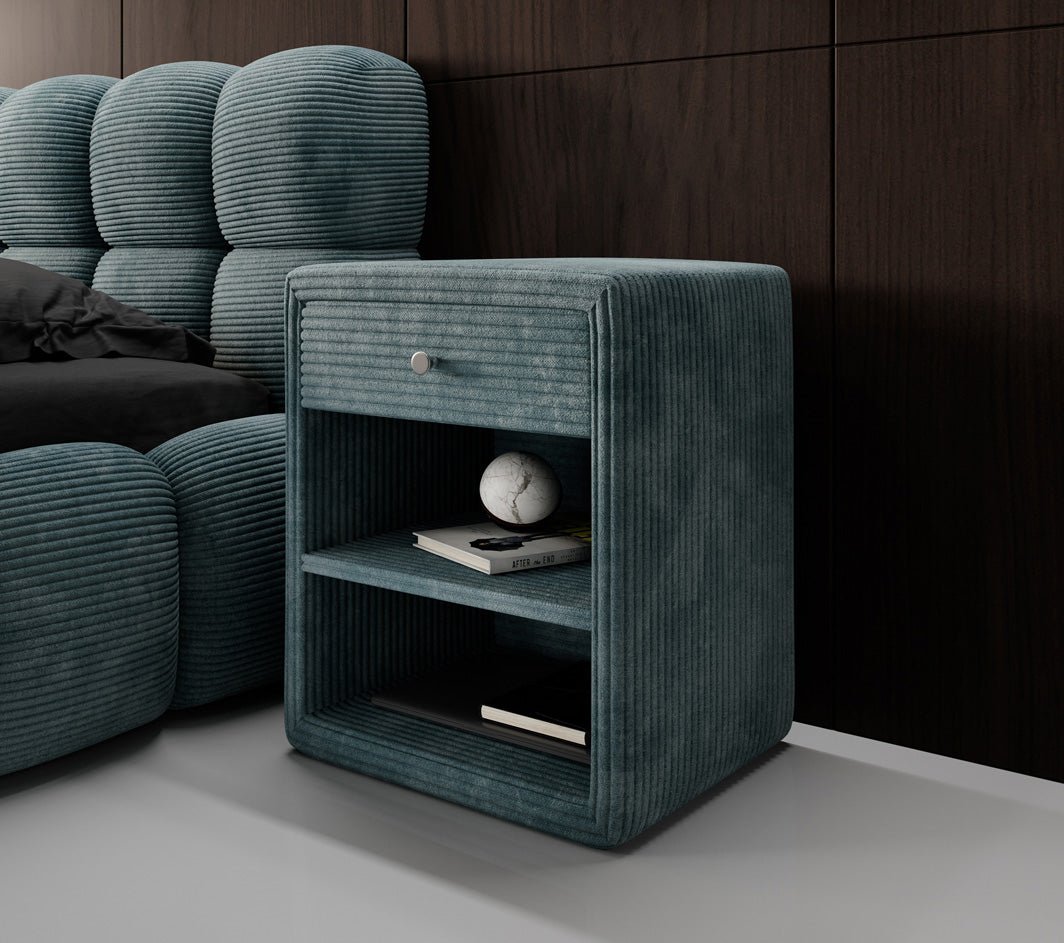 Eleganter Designer Cord-Nachttisch Amy: Stilvolle Nachtkommode mit Stauraum