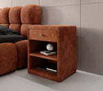 Lade das Bild in den Galerie-Viewer, Eleganter Designer Cord-Nachttisch Amy: Stilvolle Nachtkommode mit Stauraum
