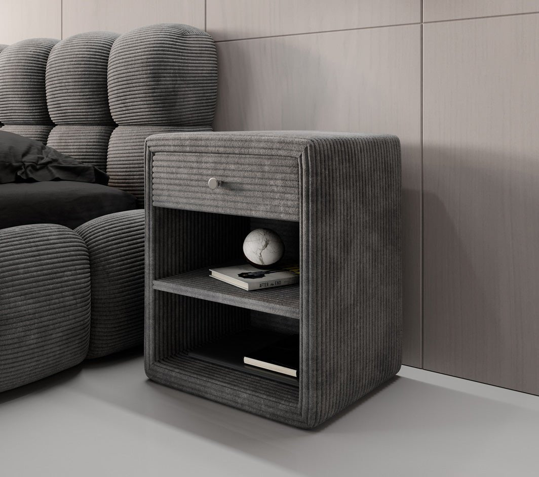 Eleganter Designer Cord-Nachttisch Amy: Stilvolle Nachtkommode mit Stauraum