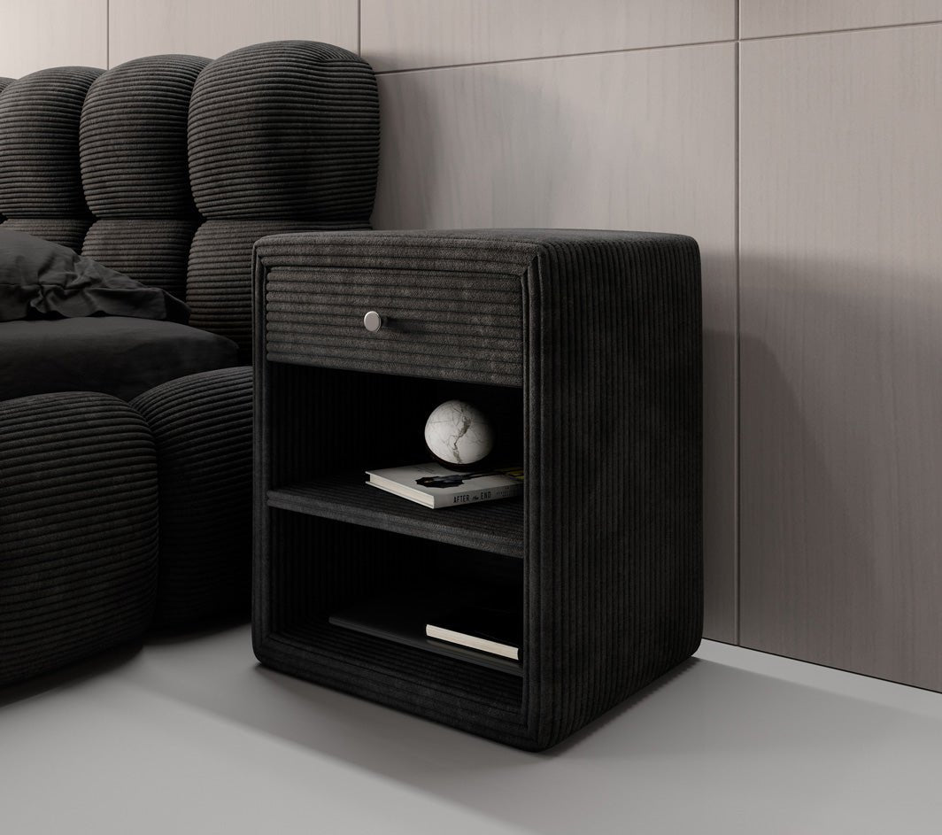 Eleganter Designer Cord-Nachttisch Amy: Stilvolle Nachtkommode mit Stauraum