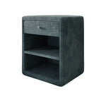 Lade das Bild in den Galerie-Viewer, Eleganter Designer Cord-Nachttisch Amy: Stilvolle Nachtkommode mit Stauraum