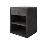 Lade das Bild in den Galerie-Viewer, Eleganter Designer Cord-Nachttisch Amy: Stilvolle Nachtkommode mit Stauraum