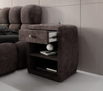 Lade das Bild in den Galerie-Viewer, Eleganter Cord Nachttisch Lilly mit USB-Ladeanschluss für Ihr Schlafzimmer