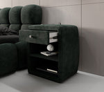 Lade das Bild in den Galerie-Viewer, Eleganter Cord Nachttisch Lilly mit USB-Ladeanschluss für Ihr Schlafzimmer