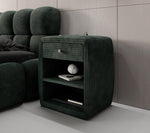 Lade das Bild in den Galerie-Viewer, Eleganter Cord Nachttisch Lilly mit USB-Ladeanschluss für Ihr Schlafzimmer