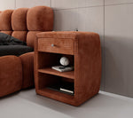 Lade das Bild in den Galerie-Viewer, Eleganter Cord Nachttisch Lilly mit USB-Ladeanschluss für Ihr Schlafzimmer