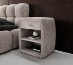 Lade das Bild in den Galerie-Viewer, Eleganter Cord Nachttisch Lilly mit USB-Ladeanschluss für Ihr Schlafzimmer
