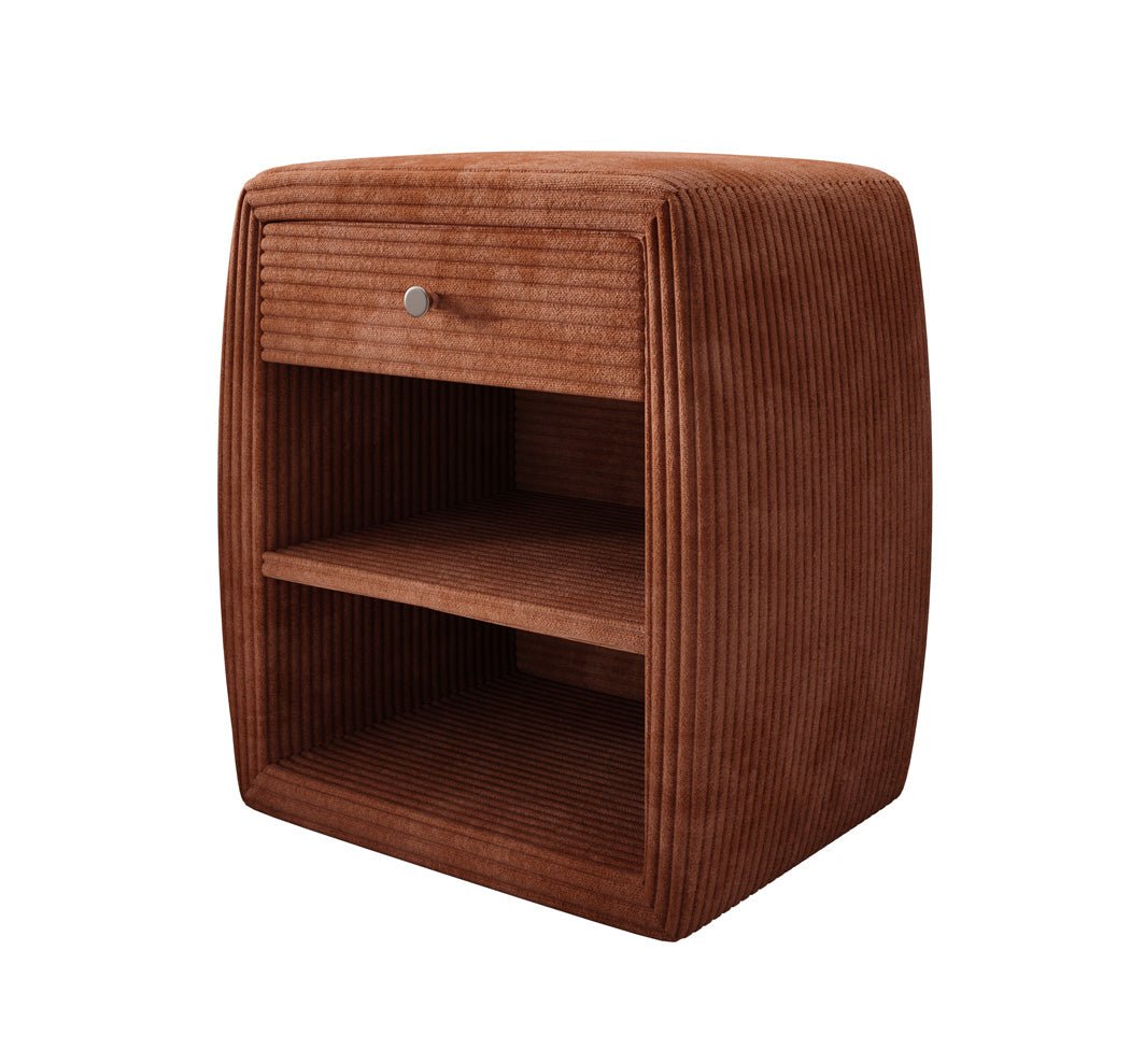 Eleganter Cord Nachttisch Lilly mit USB-Ladeanschluss für Ihr Schlafzimmer