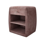 Lade das Bild in den Galerie-Viewer, Eleganter Cord Nachttisch Lilly mit USB-Ladeanschluss für Ihr Schlafzimmer