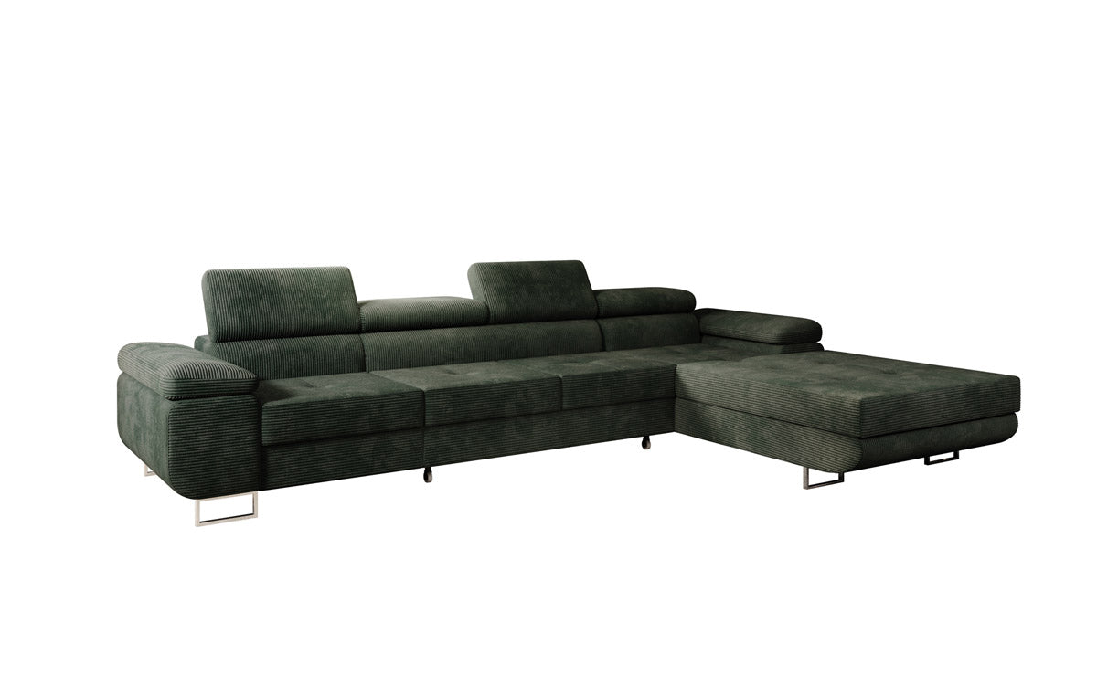 Luxuriöses Designer Sofa Calvera Maxi mit Schlaf- und Klappfunktion, Cord Bezug