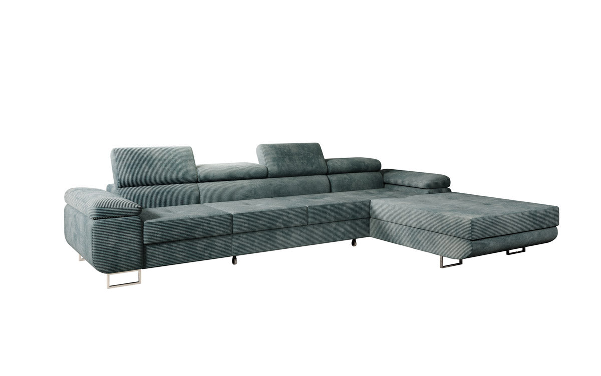 Luxuriöses Designer Sofa Calvera Maxi mit Schlaf- und Klappfunktion, Cord Bezug