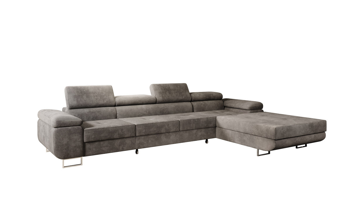 Luxuriöses Designer Sofa Calvera Maxi mit Schlaf- und Klappfunktion, Cord Bezug