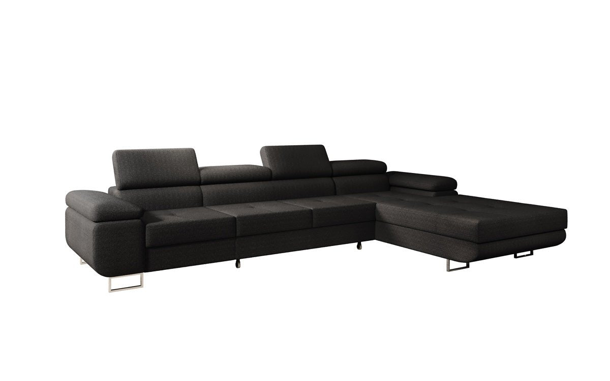Elegantes Calvera Maxi Bouclé Ecksofa mit Schlaf- und Stauraumfunktion