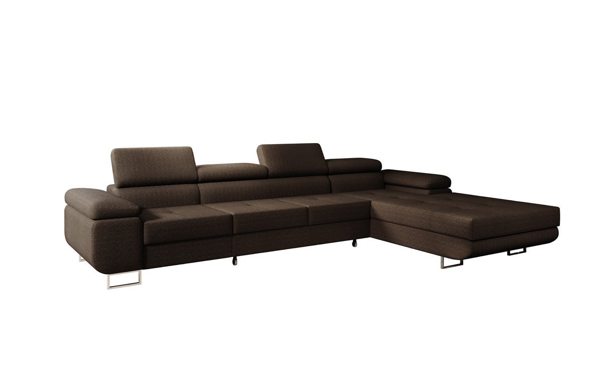 Elegantes Calvera Maxi Bouclé Ecksofa mit Schlaf- und Stauraumfunktion