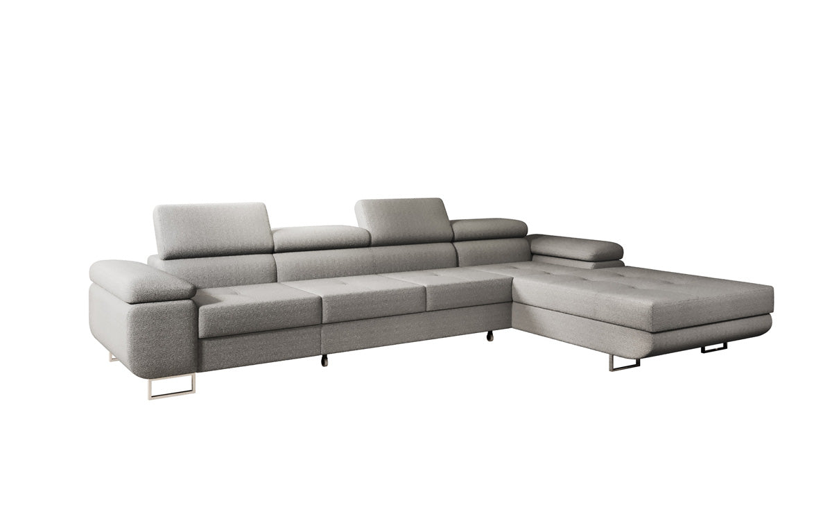 Elegantes Calvera Maxi Bouclé Ecksofa mit Schlaf- und Stauraumfunktion