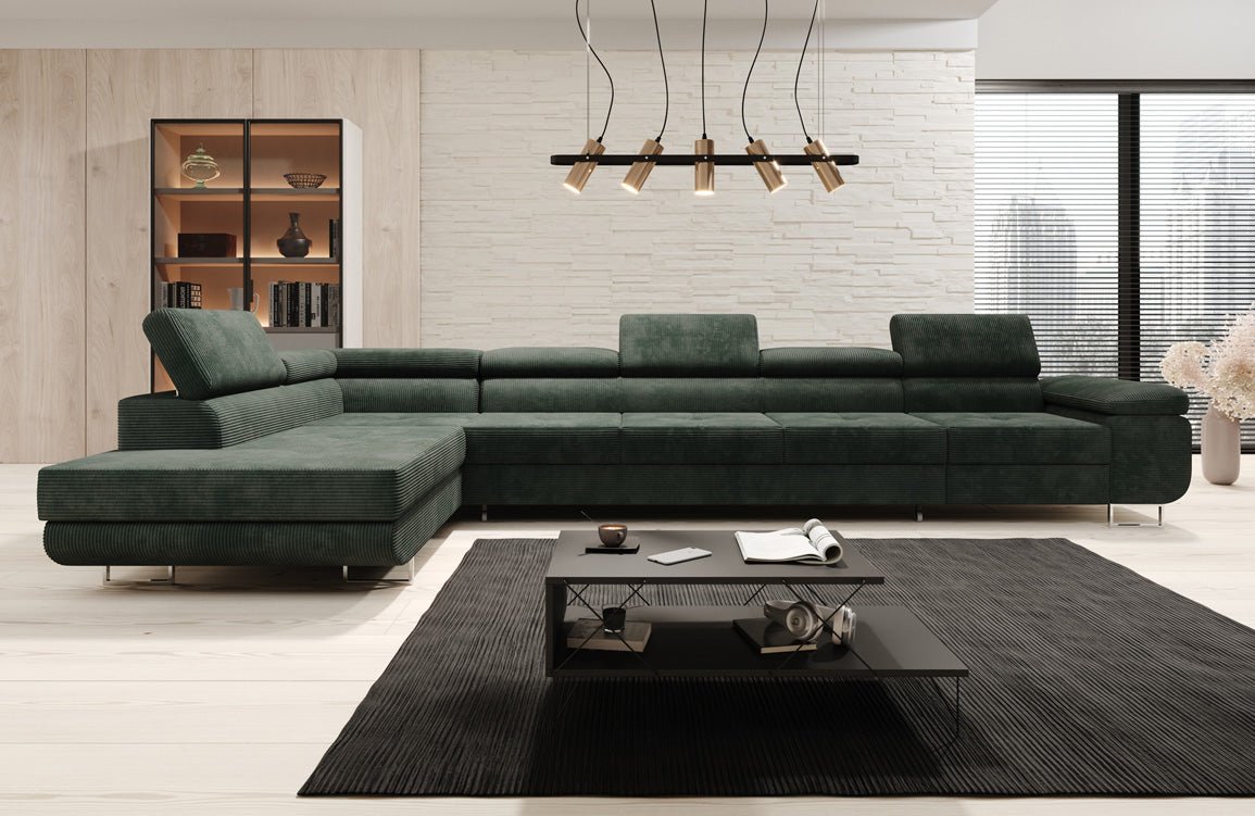 Luxuriöses Designer Cord Ecksofa mit Schlaffunktion – Modern, Vielseitig & Bequem