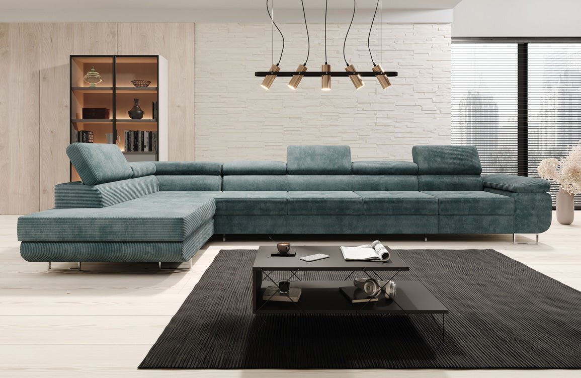 Luxuriöses Designer Cord Ecksofa mit Schlaffunktion – Modern, Vielseitig & Bequem
