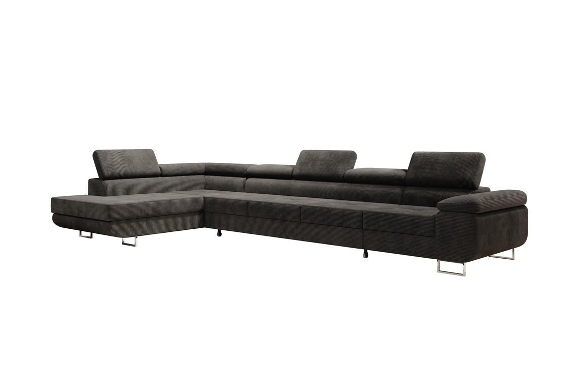 Luxuriöses Designer Cord Ecksofa mit Schlaffunktion – Modern, Vielseitig & Bequem