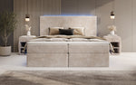 Lade das Bild in den Galerie-Viewer, Luxuriöses Boxspringbett Voyage mit LED-Beleuchtung, Stauraum und Cord-Stoffbezug