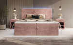 Lade das Bild in den Galerie-Viewer, Luxuriöses Boxspringbett Voyage mit LED-Beleuchtung, Stauraum und Cord-Stoffbezug