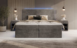 Lade das Bild in den Galerie-Viewer, Luxuriöses Boxspringbett Voyage mit LED-Beleuchtung, Stauraum und Cord-Stoffbezug