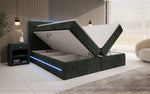 Lade das Bild in den Galerie-Viewer, Luxuriöses Boxspringbett Voyage mit LED-Beleuchtung, Stauraum und Cord-Stoffbezug