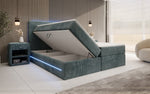 Lade das Bild in den Galerie-Viewer, Luxuriöses Boxspringbett Voyage mit LED-Beleuchtung, Stauraum und Cord-Stoffbezug