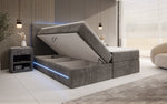 Lade das Bild in den Galerie-Viewer, Luxuriöses Boxspringbett Voyage mit LED-Beleuchtung, Stauraum und Cord-Stoffbezug