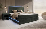Lade das Bild in den Galerie-Viewer, Luxuriöses Boxspringbett Voyage mit LED-Beleuchtung, Stauraum und Cord-Stoffbezug
