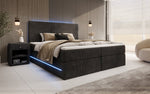 Lade das Bild in den Galerie-Viewer, Luxuriöses Boxspringbett Voyage mit LED-Beleuchtung, Stauraum und Cord-Stoffbezug