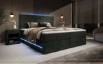 Lade das Bild in den Galerie-Viewer, Luxuriöses Boxspringbett Voyage mit LED-Beleuchtung, Stauraum und Cord-Stoffbezug