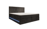 Lade das Bild in den Galerie-Viewer, Luxuriöses Boxspringbett Voyage mit LED-Beleuchtung, Stauraum und Cord-Stoffbezug