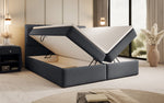 Lade das Bild in den Galerie-Viewer, Luxuriöses Boxspringbett Aurelia Stoffbett mit Integriertem Stauraum für Schlafzimmer