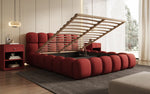 Lade das Bild in den Galerie-Viewer, Designer Polsterbett Boston Stoff - Luxuriöses Komfortbett mit Großem Stauraum