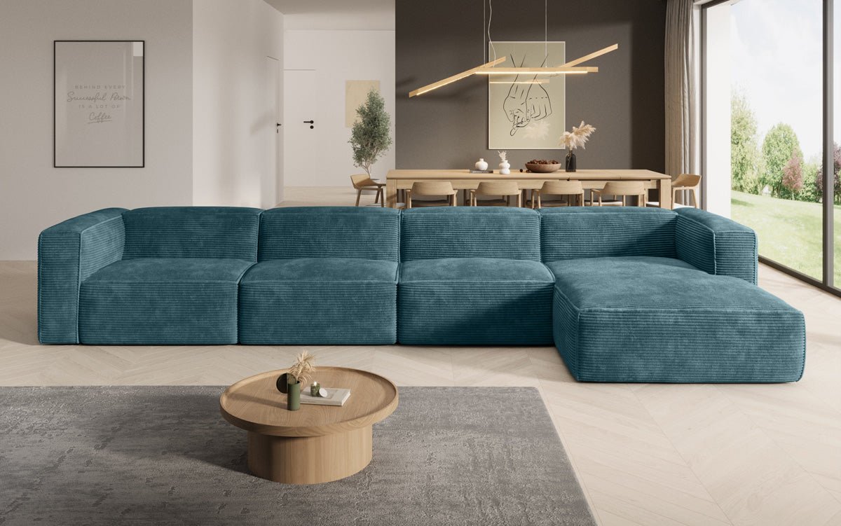 Luxuriöses Comfy L Maxi Cord Ecksofa: Schlaffunktion, Stauraum, Stilvoller Komfort